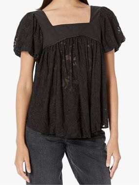 Free People Sunrise to Sunset Black Color Top Size Medium
